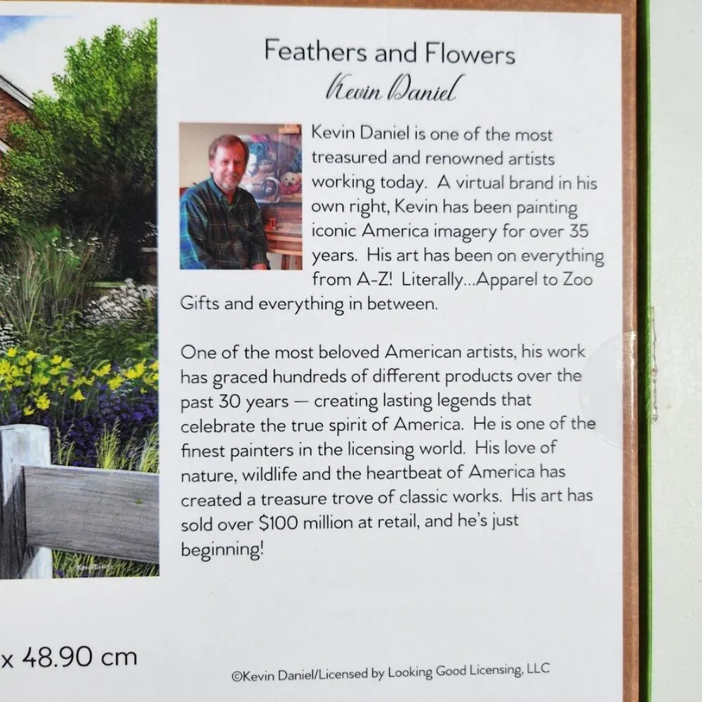 Feathers and Flowers 1000 Piece Jigsaw Puzzle Kevin Daniel Wild Birds Puzzle wit